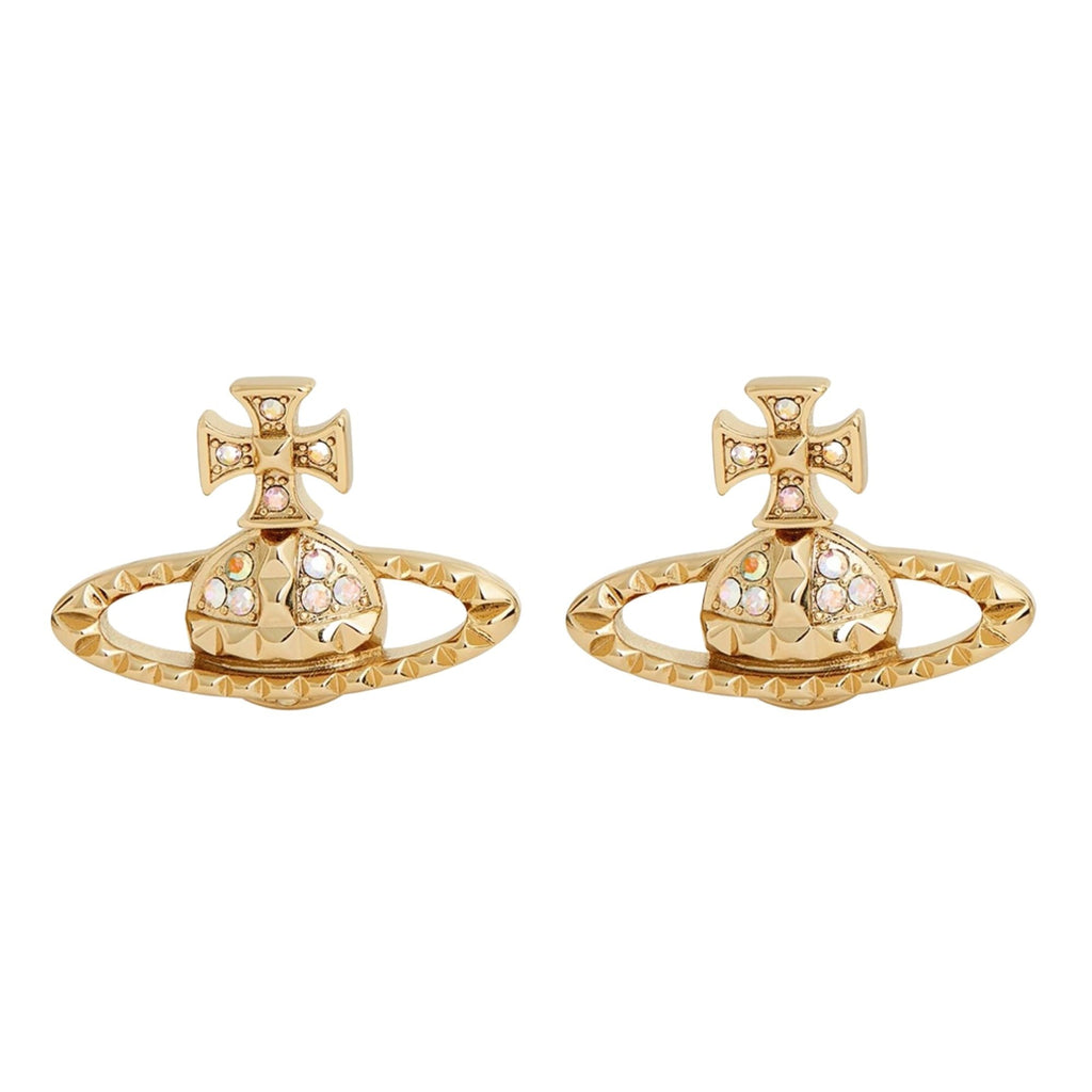 VIVIENNE WESTWOOD MAYFAIR BAS RELIEF ORB EARRINGS GOLD