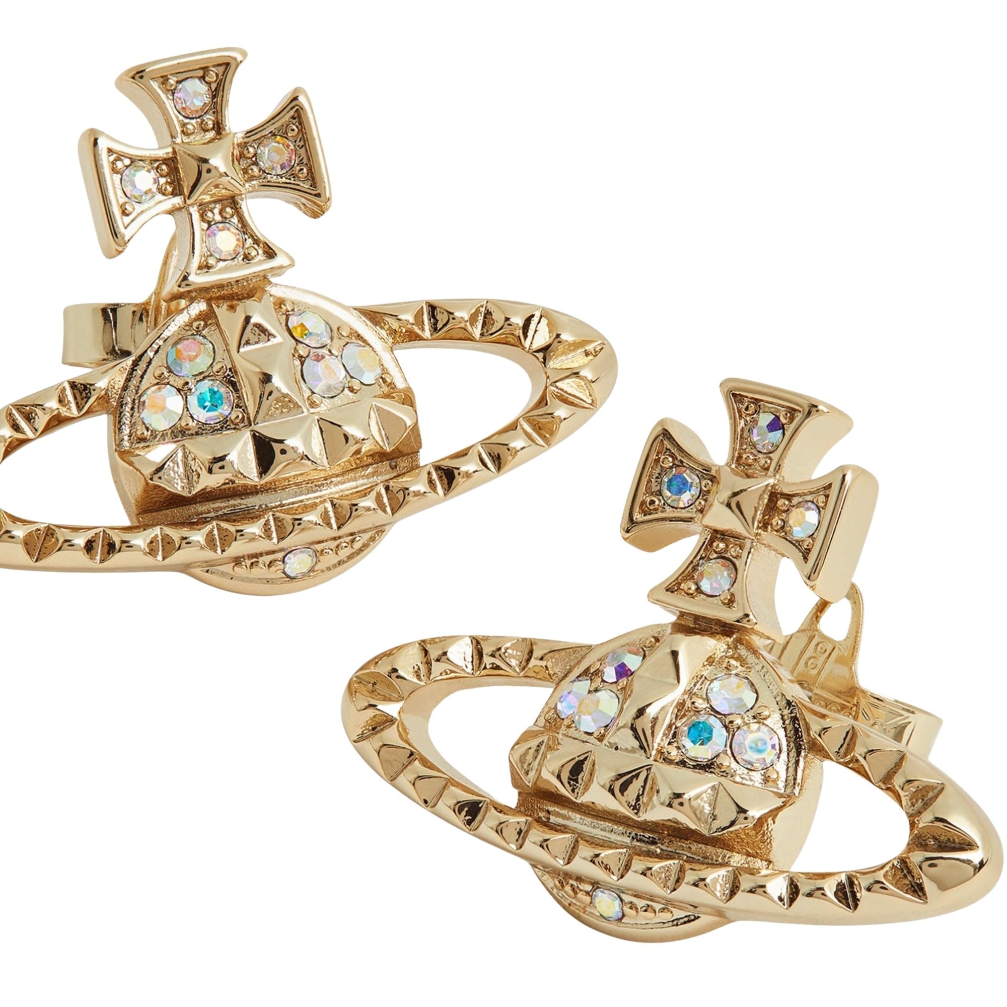 VIVIENNE WESTWOOD MAYFAIR BAS RELIEF ORB EARRINGS GOLD