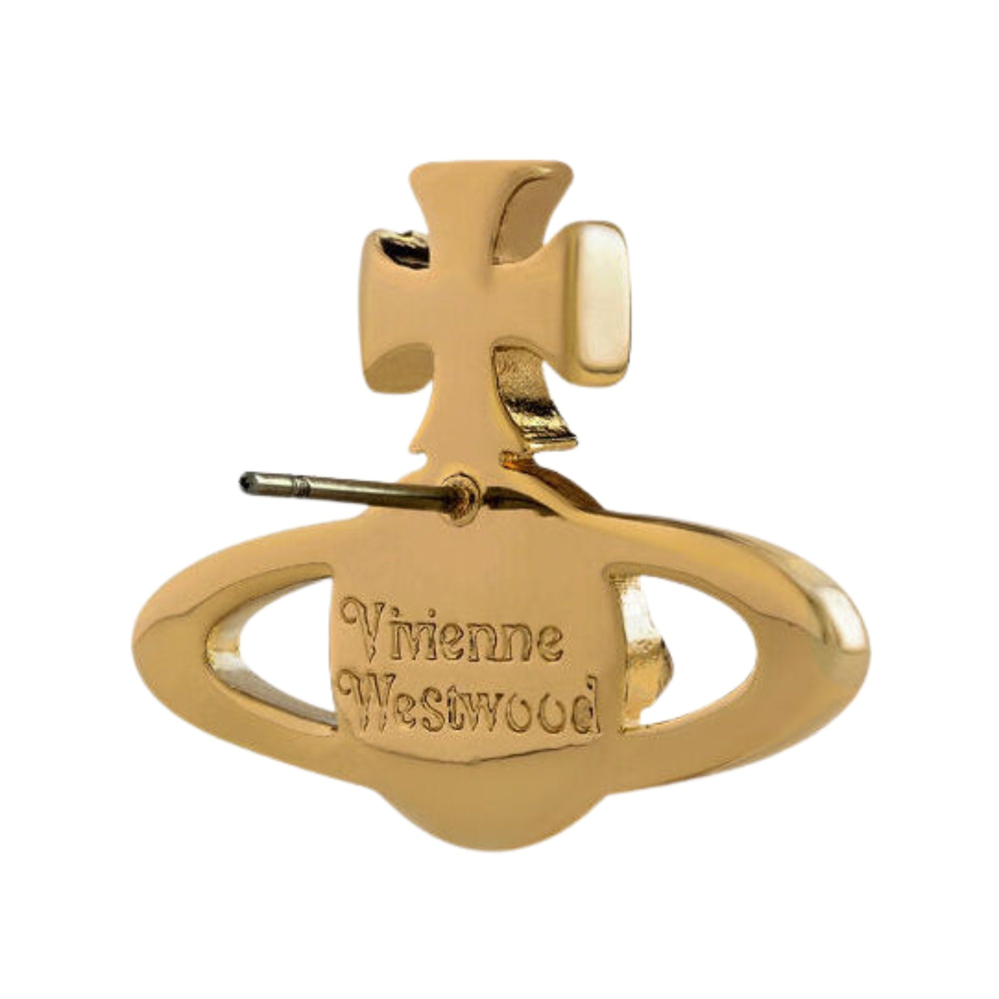 VIVIENNE WESTWOOD MAYFAIR BAS RELIEF ORB EARRINGS GOLD