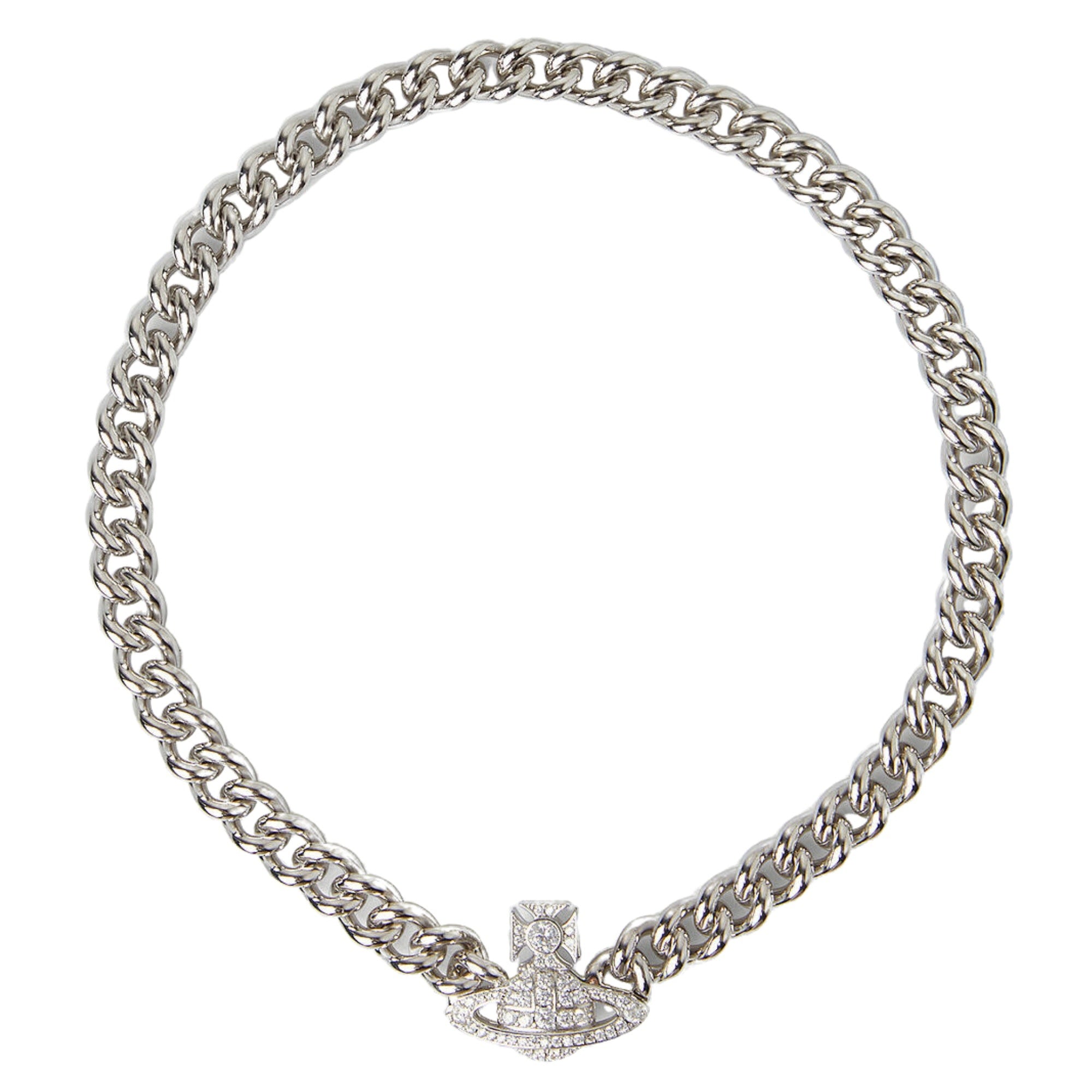 VIVIENNE WESTWOOD GRAZIELLA SILVER CHAIN CHOKER