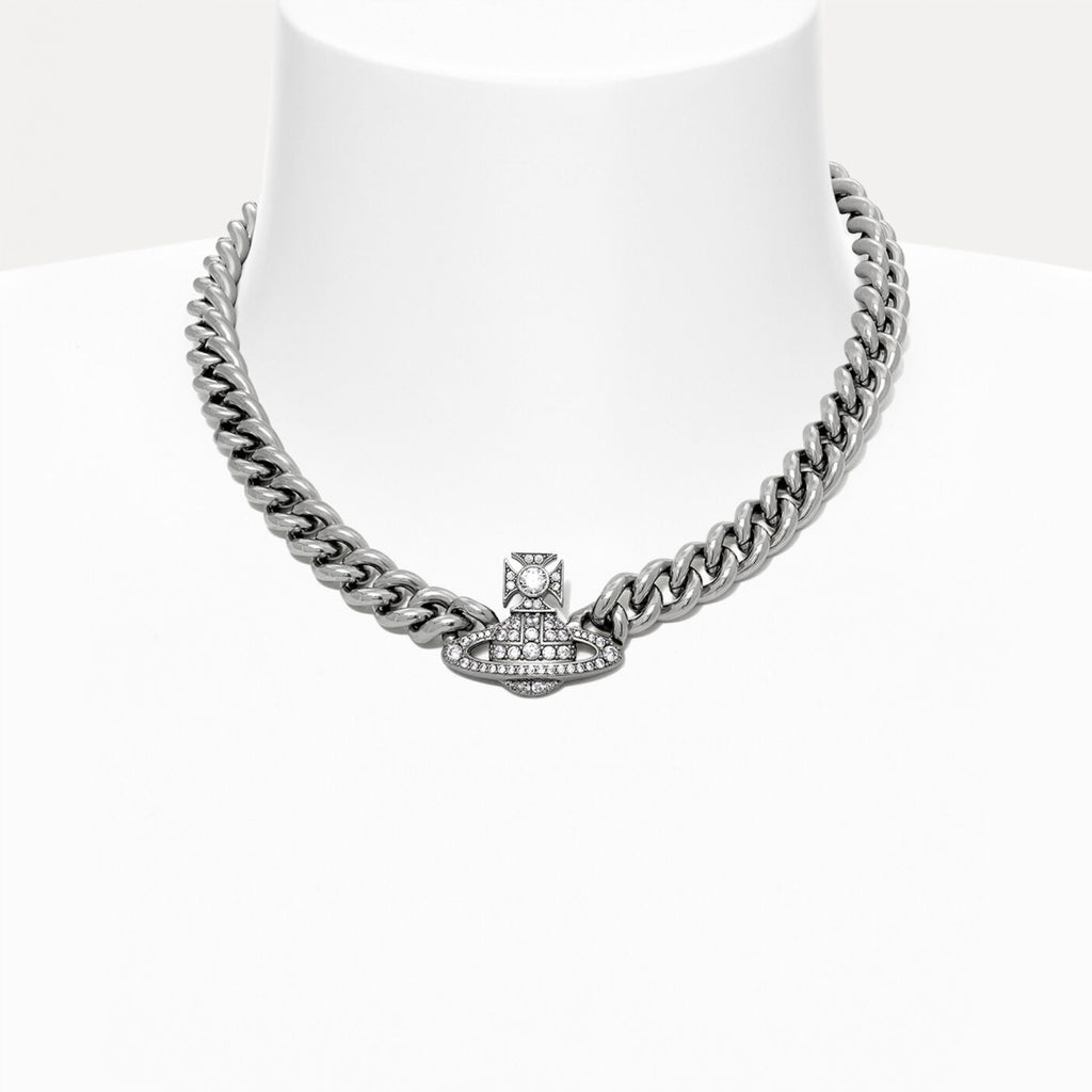 VIVIENNE WESTWOOD GRAZIELLA SILVER CHAIN CHOKER