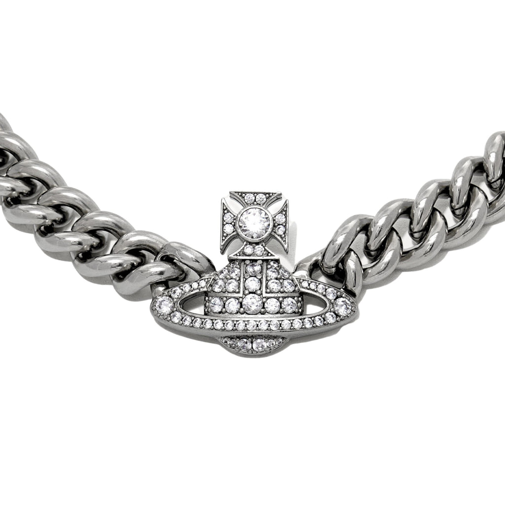 VIVIENNE WESTWOOD GRAZIELLA SILVER CHAIN CHOKER