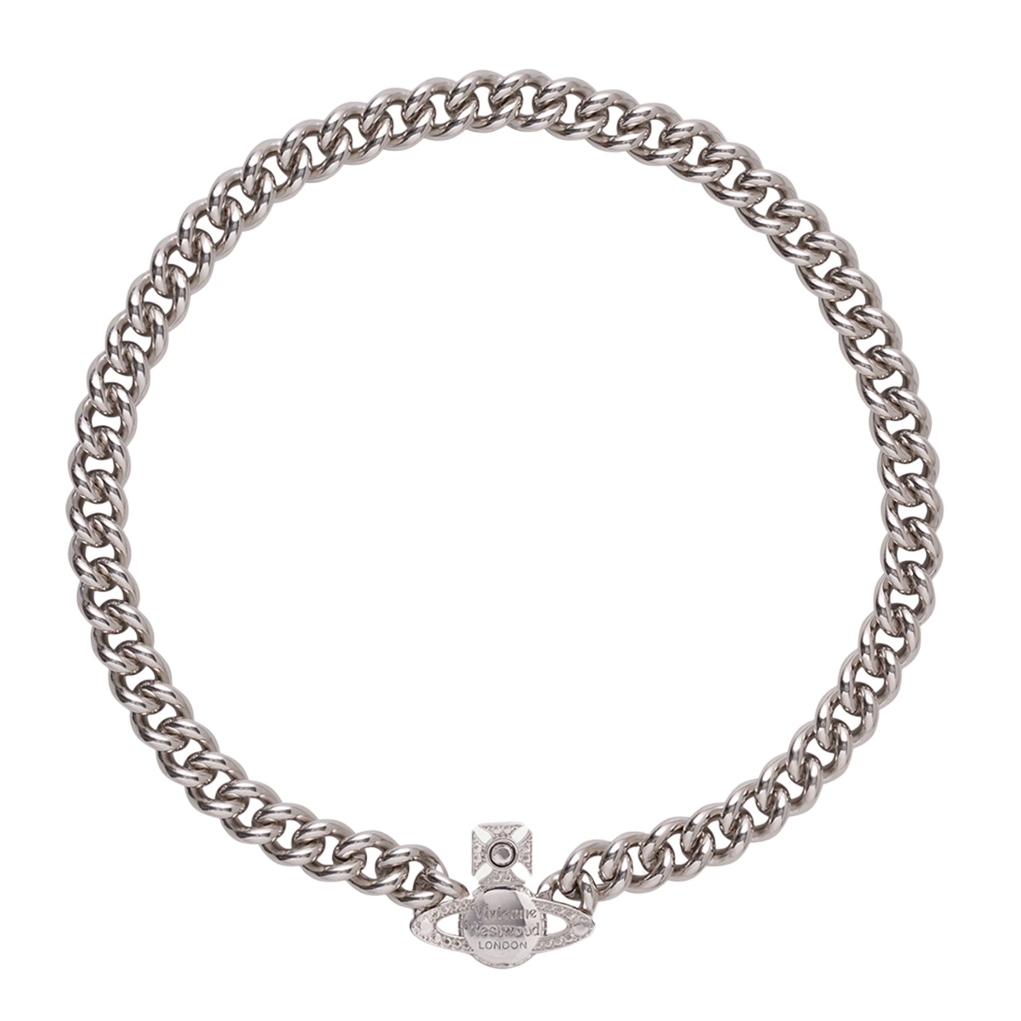 VIVIENNE WESTWOOD GRAZIELLA SILVER CHAIN CHOKER