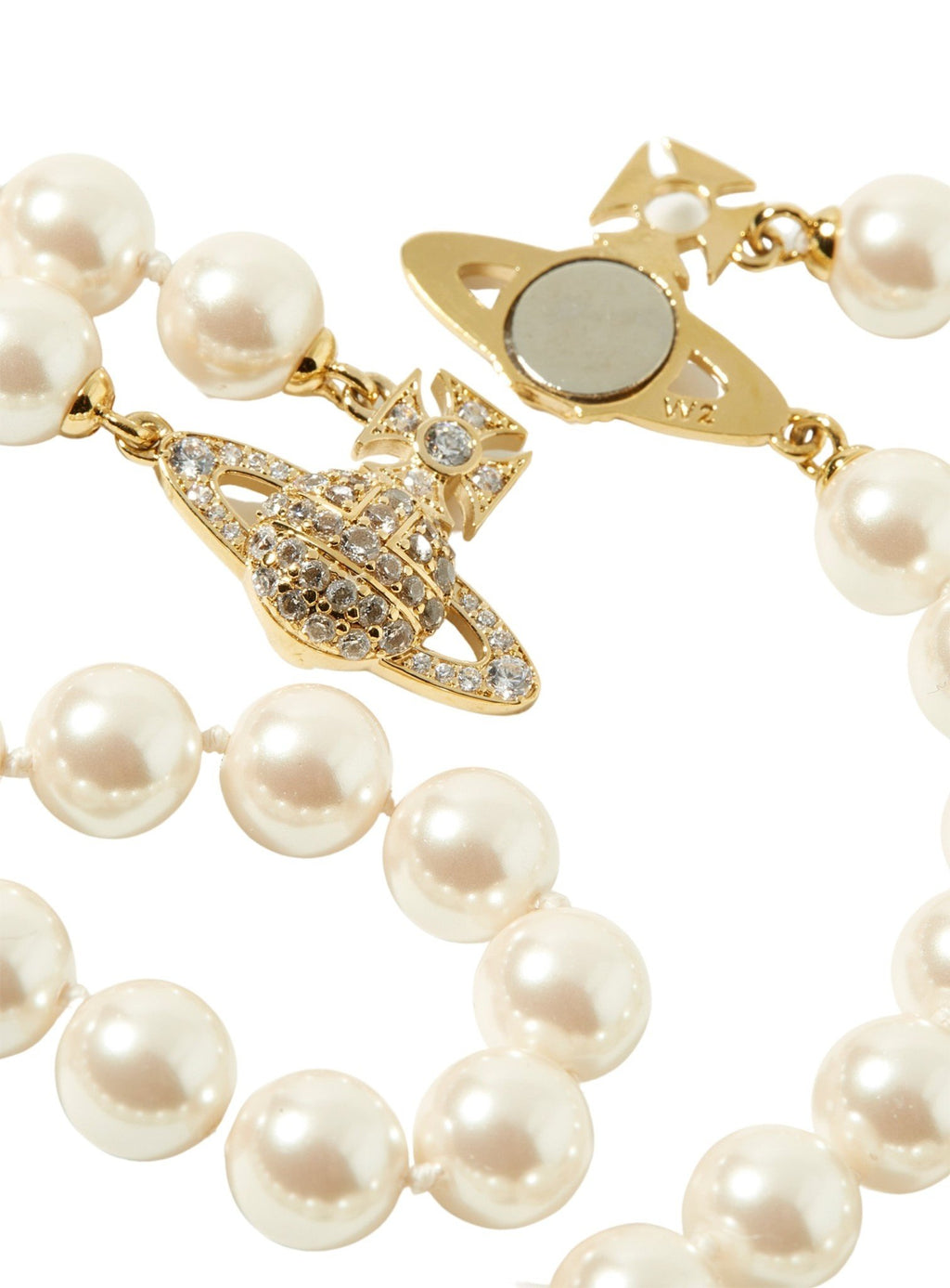 VIVIENNE WESTWOOD GRAZIELLA TWO ROW PEARL CHOKER GOLD