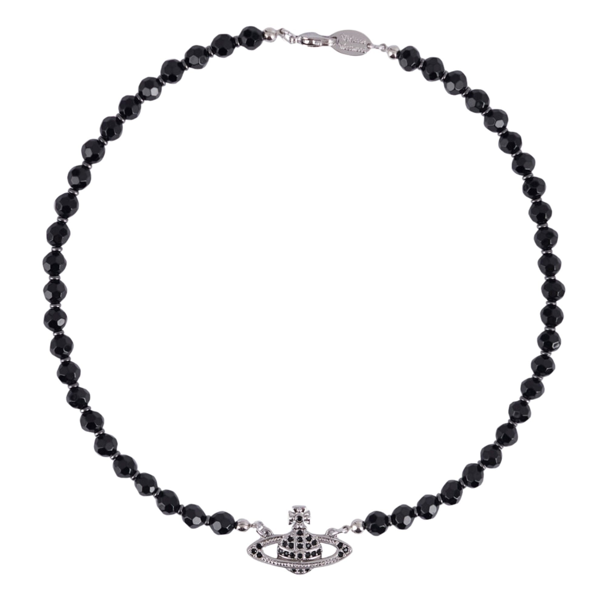 VIVIENNE WESTWOOD MINI BAS RELIEF PEARL ORB CHOKER BLACK