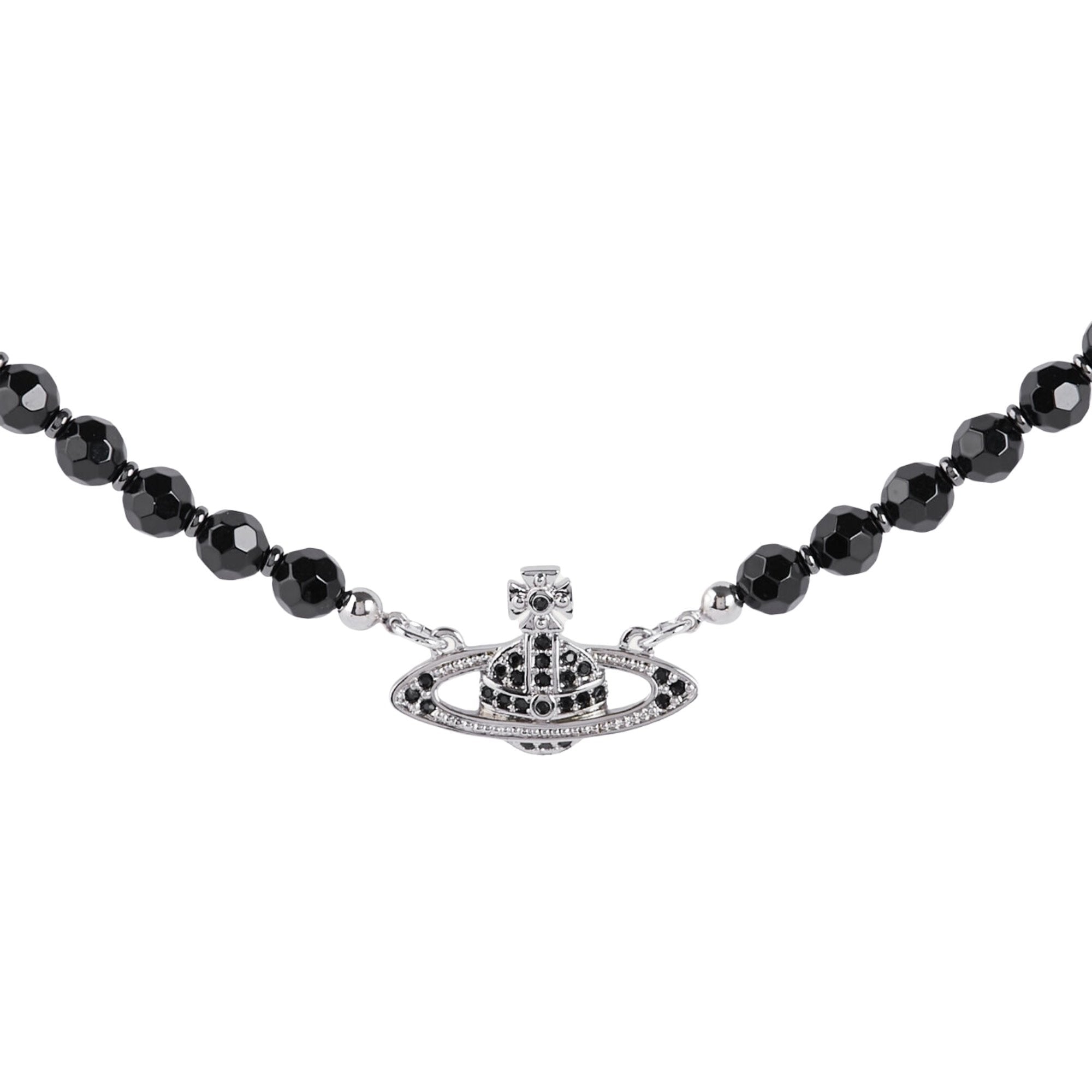 VIVIENNE WESTWOOD MINI BAS RELIEF PEARL ORB CHOKER BLACK