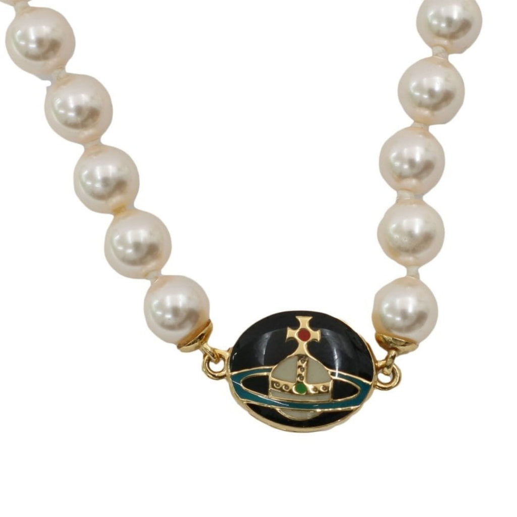VIVIENNE WESTWOOD LOELIA PINK ORB PEARL NECKLACE