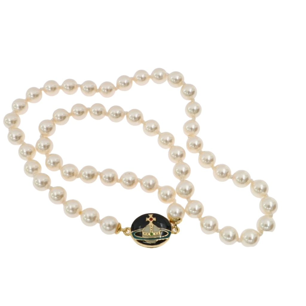 VIVIENNE WESTWOOD LOELIA PINK ORB PEARL NECKLACE